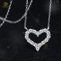 Hollow Out Heart Shape Vintage 925 Sterling Silver Rhodium Plated Jewelry Pendant Necklace for Women