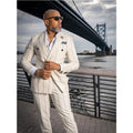 2025 New Arrival Ivory Stripe Men Suits Double Breasted One Button Tuxedo for Formal Wedding Party Casual 2 Pieces Blazer Sets