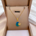 Luxury Minimalist Jewelry Blue Waterdrop Crystal Pendant Necklace Dainty Stainless Steel Gold Plated Rhinestone Crystal Necklace