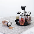 Glass Condiment Seasoning Jars Set for Spices Pepper Sprays Bottles Salt Shakers with Rotatable Cruet and Bottle Lid