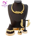 MEIZI JEWELRY Women's Exquisite Wedding Banquet Exaggerated Bracelet Ring Earrings Necklace Zirconia Jewelry Sets