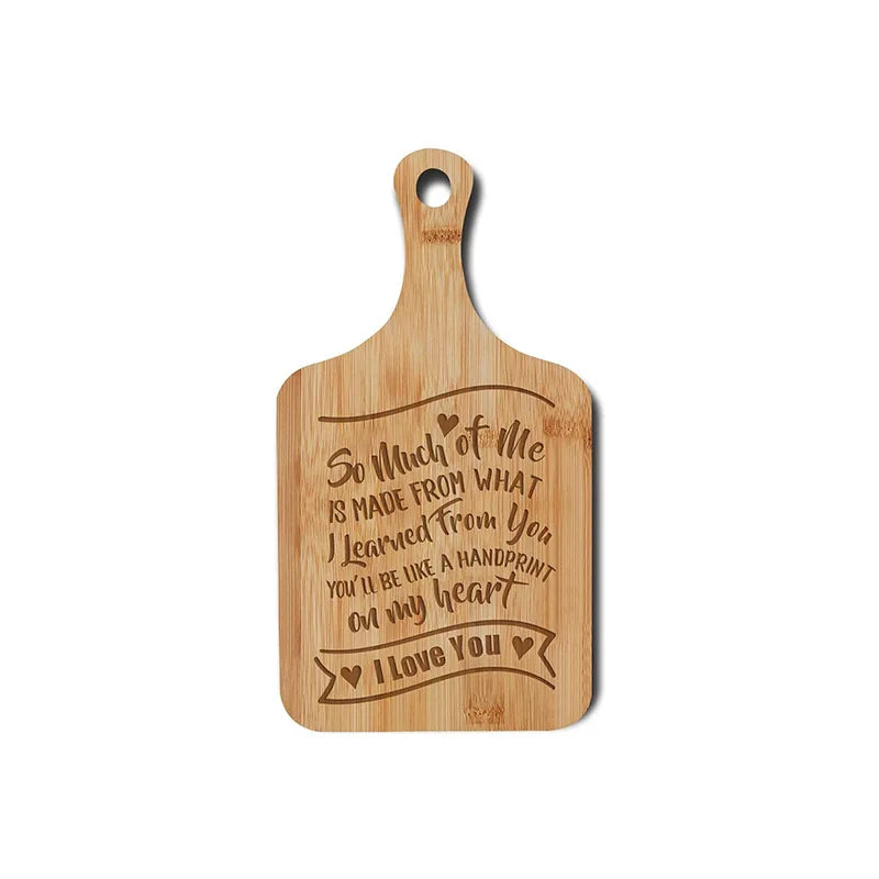 Wood Cutting Board Customized Bamboo Sets with Cutting Mats with Food Icons Cutting Boards for Kitchen Text  Easy to Clean