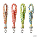 Boho Cotton Macrame Wristlet Lanyard Key Chains Handcrafted Braided Bag Charms Zinc Alloy UV Printing Customizable Key Holder