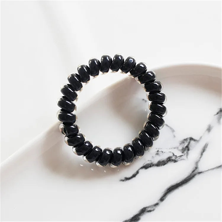 Large 6.5CM Candy Color Elastic Hair Band with Rubber Scrunchies Sweet Style Telephone Cord Hair Ties for Girls