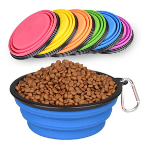 Custom Foldable Silicone Pet Water Bowl Solid Love Collapsible Travel Portable Folding Dog Bowls Eco-Friendly Material for