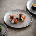 Stoneware Hammer Pattern Shallow Plate Hotel Round Western Food Steak Plate Tableware Snack Salad Fruit Sushi Plate Tableware