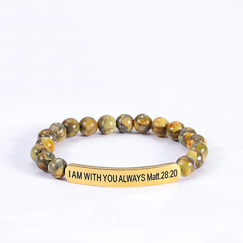Customized Personalized Natural Stone Beads Bracelet Hot Selling Laser Engraved bar Bracelet tiger Eyes Stone Beads Bracelet