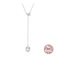 Custom Sterling Silver 925 Zircon Best Friends Elegant Necklace Fine Jewelry Mama Womens Long Pearl butterfly Pendant Necklaces