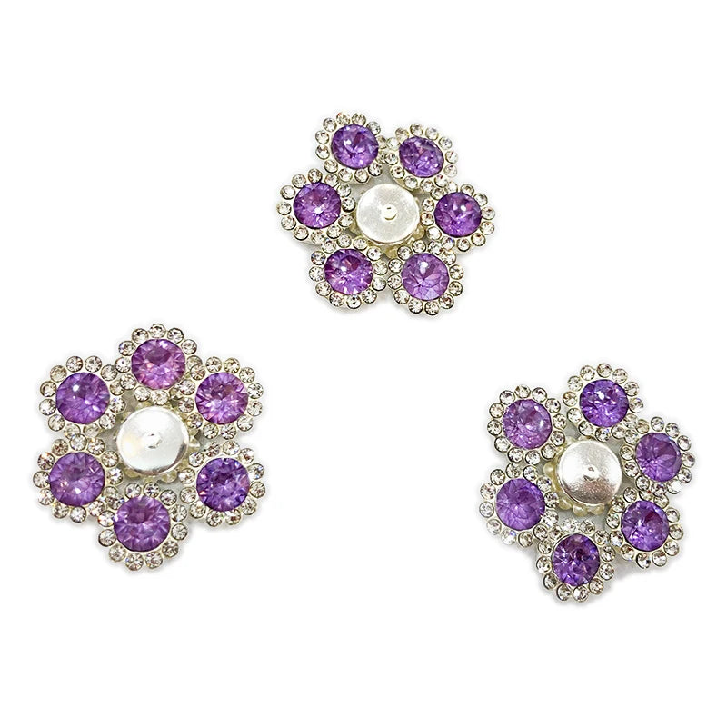 Hot Selling Sunflower Diamond Buckle Sew Colorful Double Layer Flower Rhinestones for DIY Cloth Dress Bags