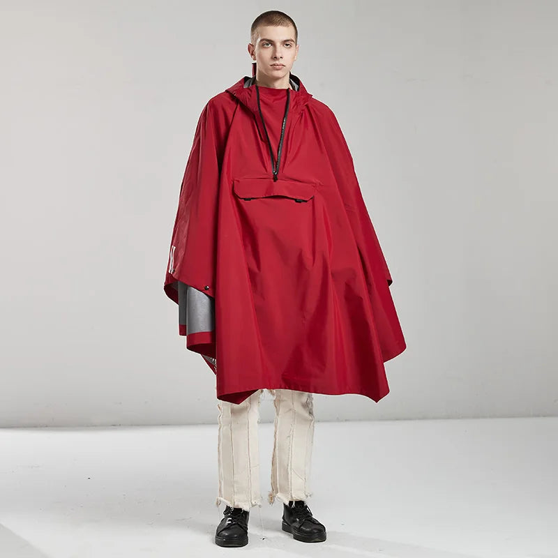 Rainfreem Raincoat Poncho Black Customize Poncho Red