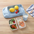 2024 New Car Lunch Box Food Grade Bamboo Fiber + PP Children's Food Supplement Divider Plate Tableware Set Wholesale for Kids