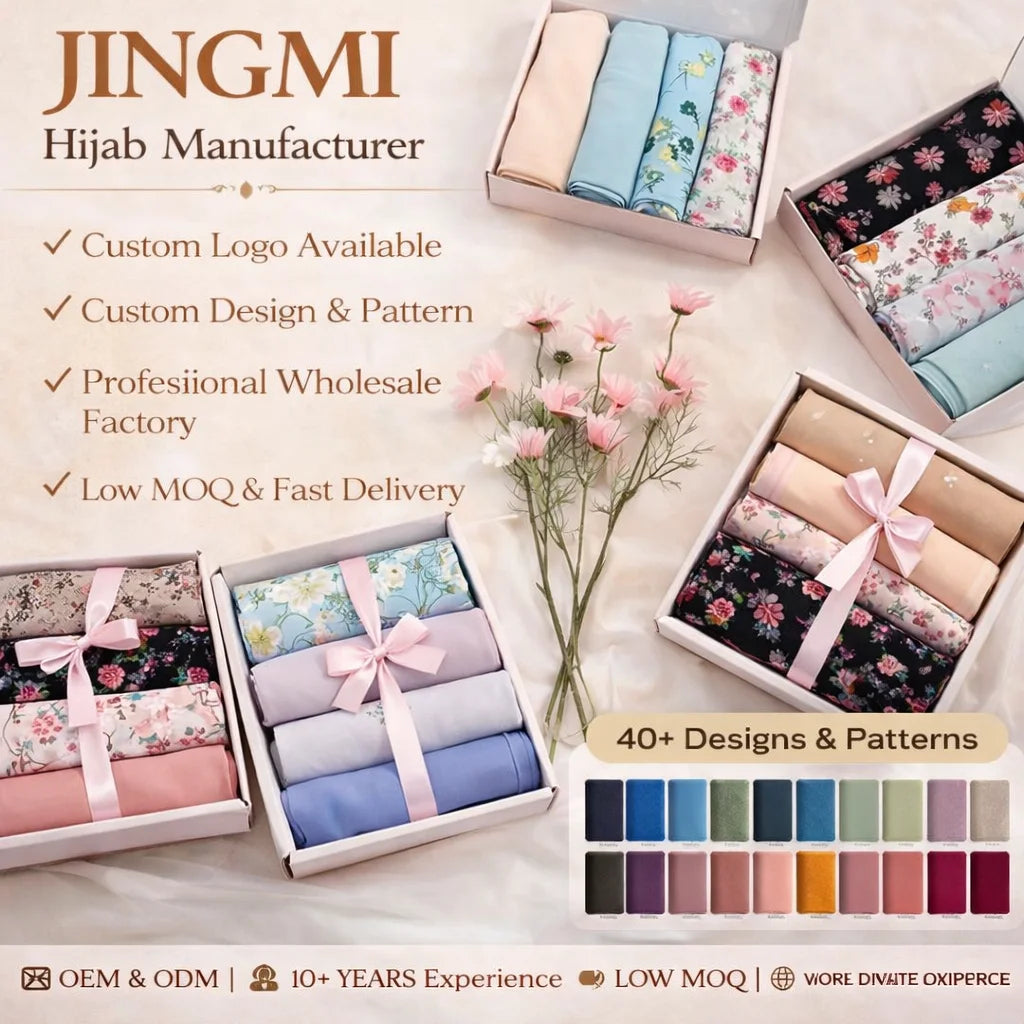 Ethnic-Style Solid Muslim Printed Chiffon Hijab Scarf Women's Long Arab Headscarf Floral Islam Shawl Wrap Logo Gift Boxed