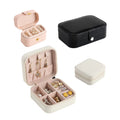Custom Logo Small Travel Jewelry Boxes PU Leather Earring Necklace Ring Jewellery Storage Velvet Organizer Women Jewelry Box