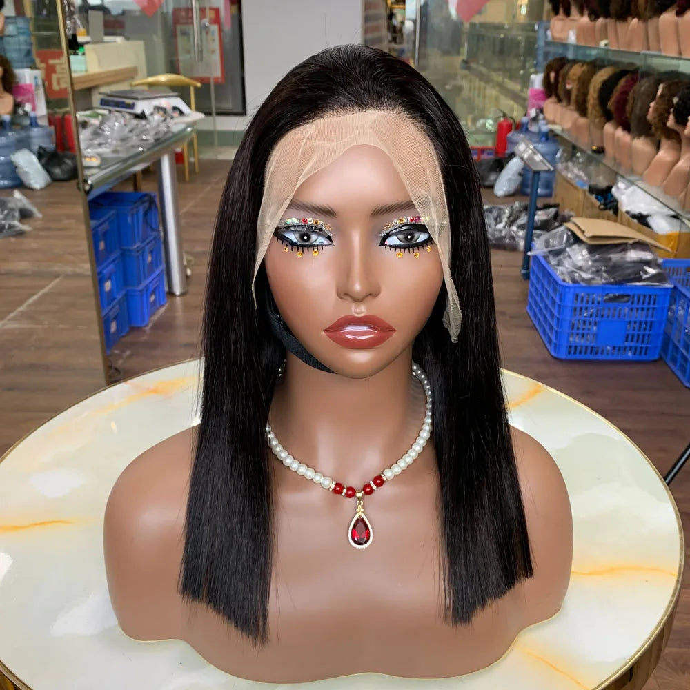 Wholesale Lace Front Human Hair Bone Straight WigsNatural Color Raw Hair 10 to 20inches in StockSDD Hair 13by4 Bob Wig