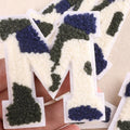 Alphabet Design Custom Fashionable Camouflage Pattern 7cm Single Letter Chenille Patches for Bags Hats Clothing