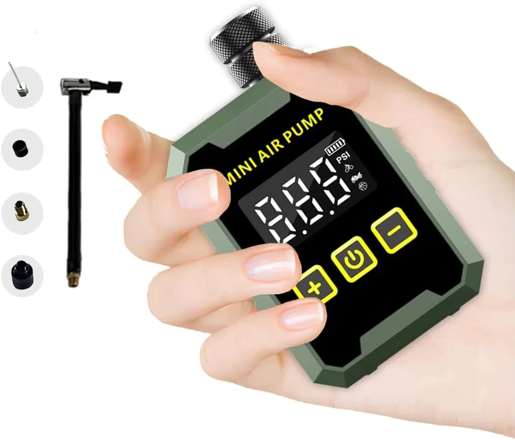 Mini Plastic Tire Inflator Bicycle Air Pump 150 PSI Electric Bike Pump Portable Air Compressor with Type-C Charging