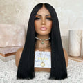 Freedom Same Natural Black Color Blunt Cut Wig Kosher Real 100% Raw Human Hair Swiss Lace Front Wigs for Women