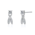 925 Sterling Silver Earrings for Women Simple Cubic Silver Leaves Design with Clear CZ Zircon Stud Gold Plated Trendy Jewelry