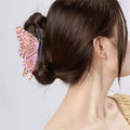 WoW Sheila 3D Butterflies Hair Claw Clips Custom Funky Rhinestone Acetate Claw Hair Accessories for Girls and Women