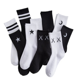 Custom Design Logo Summer Black White Hip-Hop Sports Unisex Basketball Cotton Men Socks With Logo