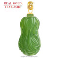 Certified Grade a Spinach Green Old Material Hetian Jade Green Jade Cabbage Pendant 18K Natural Jade Pendant for Men and Women