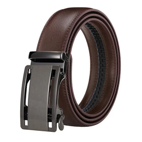 LQbelt Male Automatic Buckle Belt Men's Genuine Leather Ratchet Belts for Men Custom Logo Waistband Factory