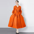 Boutique Wholesale 2024 Spring New Fashion V-neck Fringe Spliced Geometric Pleated Women Clothing Dress
