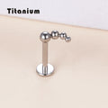 GZN G23 Body Piercing Jewelry Internally Threaded Labret Lip Piercing Beans Cartilage Barbell Jewelry F136 Titanium Fashion Punk