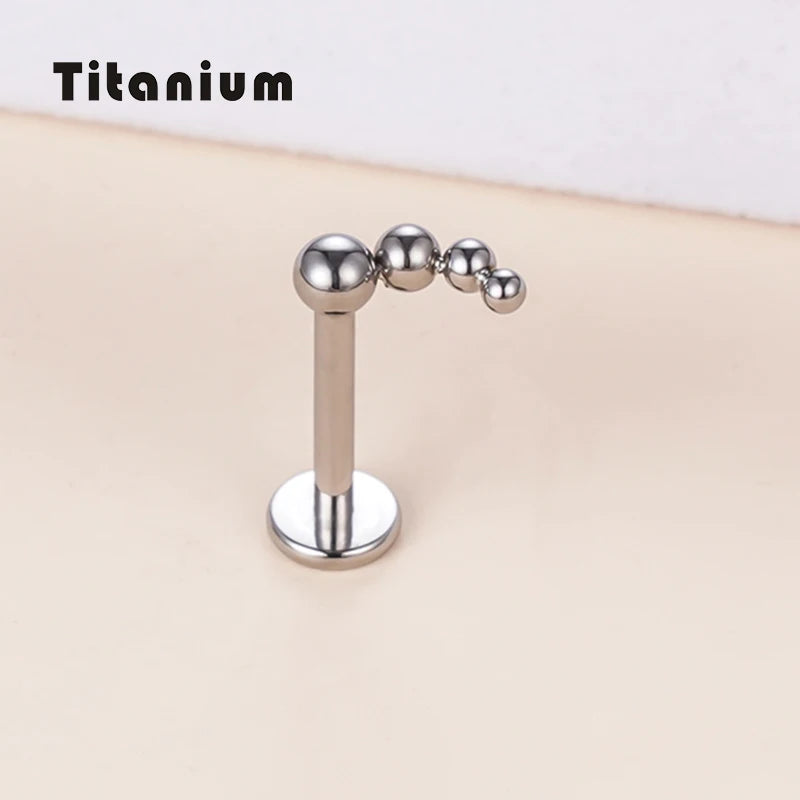 GZN G23 Body Piercing Jewelry Internally Threaded Labret Lip Piercing Beans Cartilage Barbell Jewelry F136 Titanium Fashion Punk