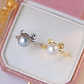 R1206 8-9mm Natural Freshwater Pearl Ring Accessory 925 Sterling Silver Adjustable Size Engagement Jewelry Ring for Women