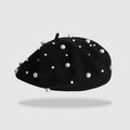 Women New Pearl Beaded Beret Autumn Winter Vintage Fashion Artist Hat Versatile Casual Daily Wear Elegant Warm Soft Top Cap