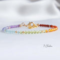 Dainty Stainless Steel Natural Stone Beads Bracelets Healing Crystal Multi Colors Bracelet for Women