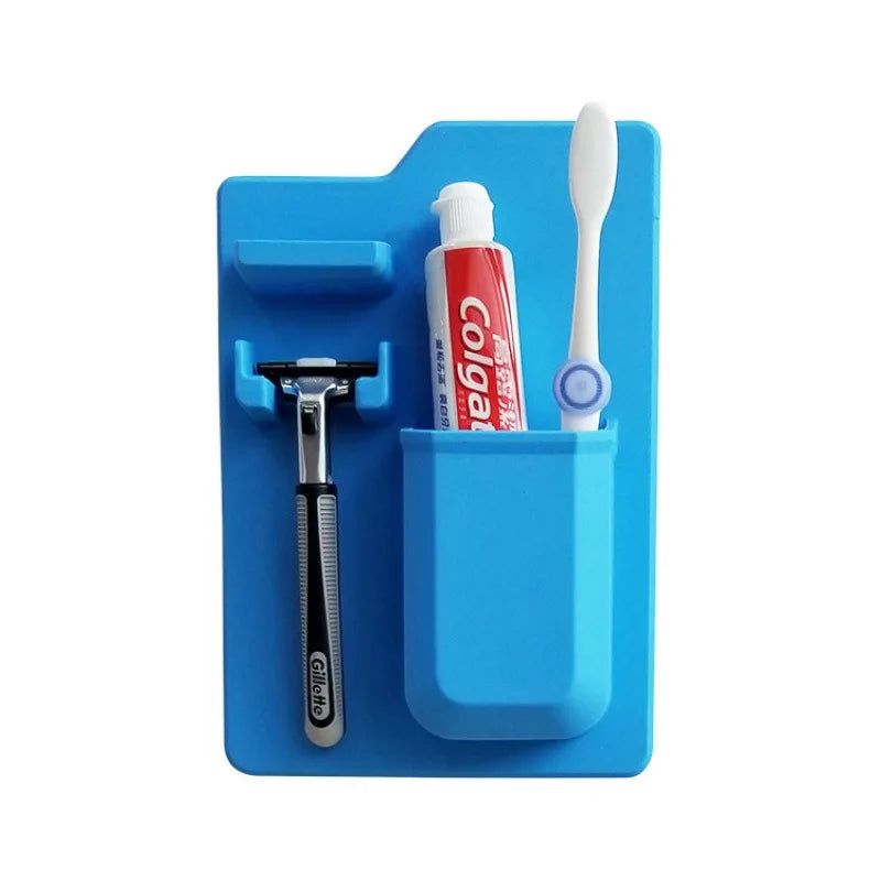 Top Seller Creative Silicone Bathroom Wall Shaver Razor Organizer Toothpaste Toothbrush Holder for Toiletry