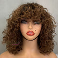 Fast Shipping Super Double Drawn Machine Made Bang Bob Wig 12Inches Ombre T1b/4  Luxury Curl Wig Beautiful Styles Hair for Lady