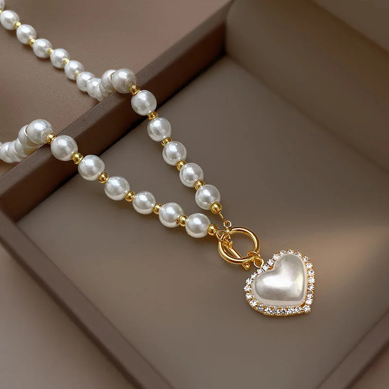 SC Niche Design Fresh Water Pearl Necklace Jewelry Light Luxury Pearl Love Butterfly Flower Pendant OT Fine Jewelry Necklaces