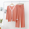 Lace Cardigan Modal Pajamas for Ladies' Home Wear V-neck Simple Soft and Comfortable Suit Sleepwear