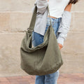 Custom Oversize Canvas Messenger Bag Zipper Closure Carryall Bags for Women Overnight Shoulder Bag JA115