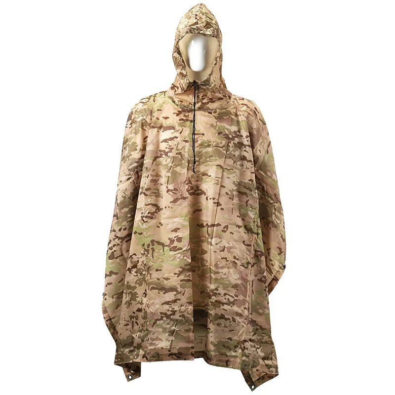 Industries Tactical Poncho Emergency Tent Shelter Multi-purpose Hunting Camo Survival Rain Poncho