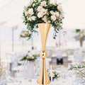 Golden Wrought Iron Flower Stand for Wedding Table Decorations Trumpet Vase Centerpiece Ornaments