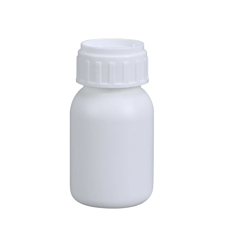 Wholesale High Quality Portable 50ML Industrial Agricultural Medicine HDPE White Plastic Material Fluorinated Round Bottle