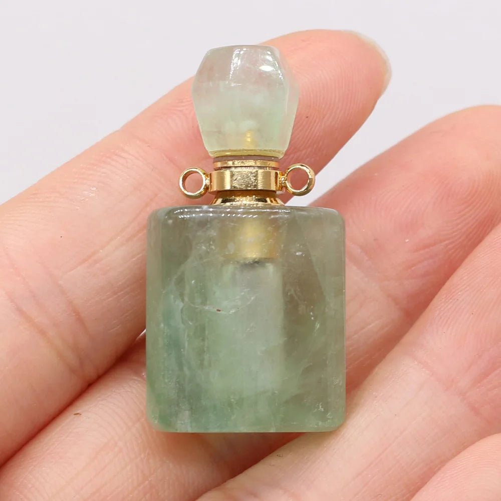 HZ Wholesale natural green aventurine jade crystal carving perfume bottle pendant crystals stones