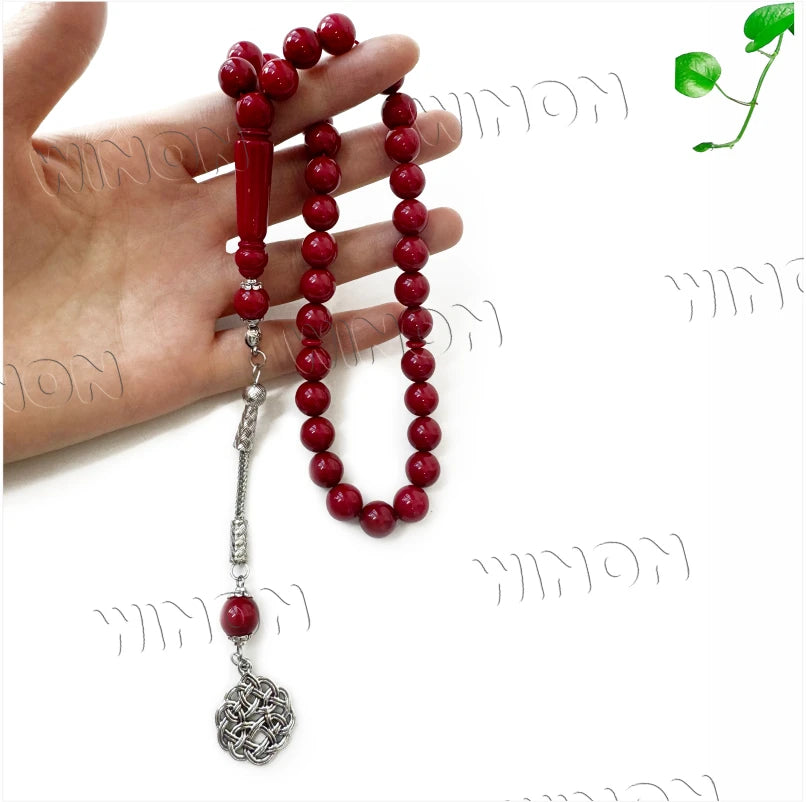 New Resin Tesbih Black Color Handmade Prayer Beads 10mm33 Rosary  Tassels Islam Gift Muslim Misbaha Muslim Rosary Baclite Rosary
