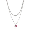 Women's Hip Hop Double-Layer Stainless Steel Necklace with Acrylic Flower Pendant Fashion Power Jewelry