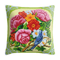 Wholesale Factory Peach Skin Velvet Cross Stitch Pillowcase Floral Embroidery Cushion Covers with New Pattern for Sofas