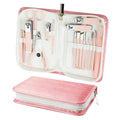 Pink Manicure & Pedicure Set 18pcs Nail Clippers Kit-Stainless Steel & Leather Customized Display Packaging OEM Brand