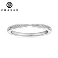 Wedding Jewelry Gifts Stackable Thin Ring Half Eternity Moissanite Bands 925 Sterling Silver Rings for Women with Certificate
