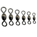 50Pcs Crane Fishing Swivel With Solid Ring Black Barrel Crane Swivels Fishing Terminal Tackle Connector Size 2 4 6 8 10