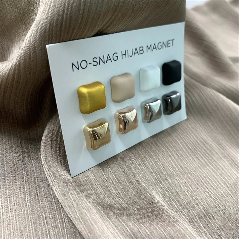 Sharut Fancy Luxury Magnet Muzlim Jewelry Silk Long Scarf Star Safety Buckle Magnet Brooch Scarf Muslim Women Magnetic Hijab Pin