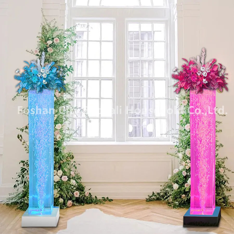 Color Changing Led Glowing Dancing Fountain Flower Column Lamp Restaurant Home Light Decorative Items