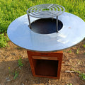 Modern Corten Steel Fire Pit Wood-Fired Barbecue and Charcoal Grill Powder Coated BBQ